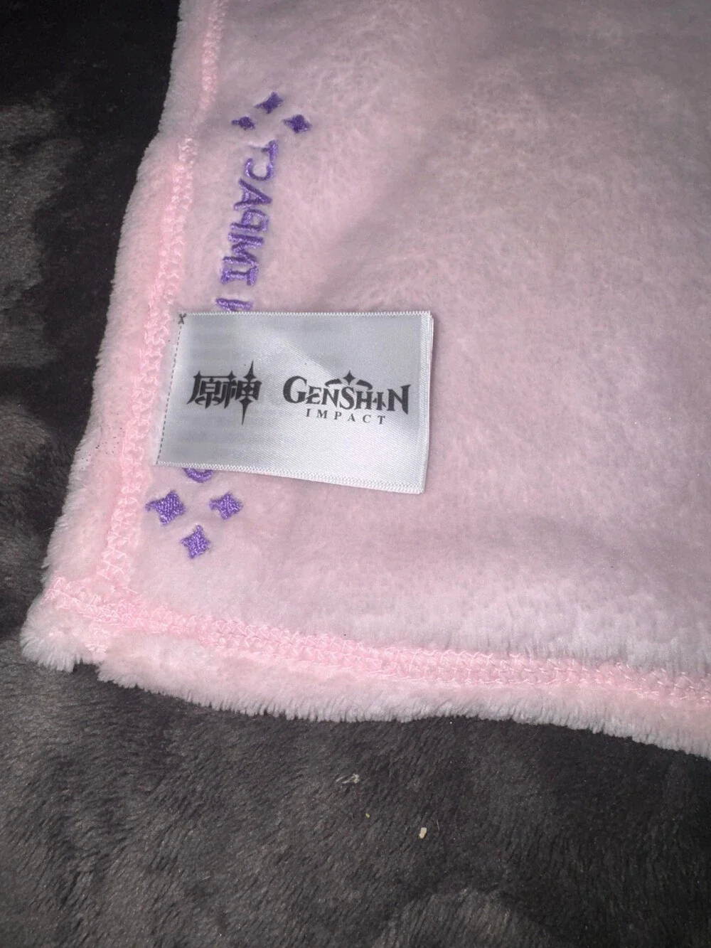 GENSHIN IMPACT Plush Hand Towel Pink Soft Plush Fox Charm